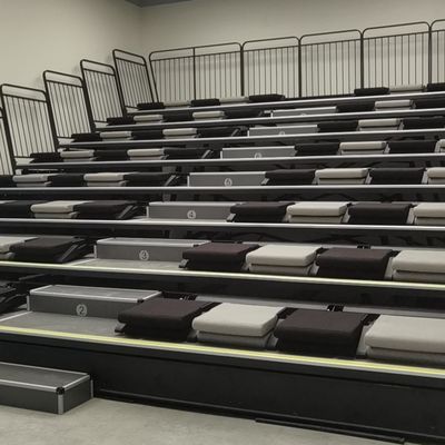 よい価格 スタジオの会議室のための後部折りたたみをつけるPPの物質的な引き込み式のブリーチャー オンラインで